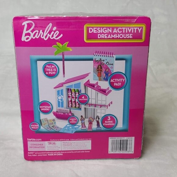 Barbie Design Activity Dreamhouse With Pad Stencil Stampers Pen Crayons New - Picture 4 of 7
